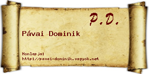Pávai Dominik névjegykártya