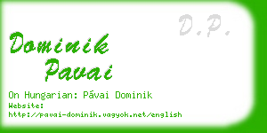 dominik pavai business card